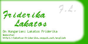 friderika lakatos business card